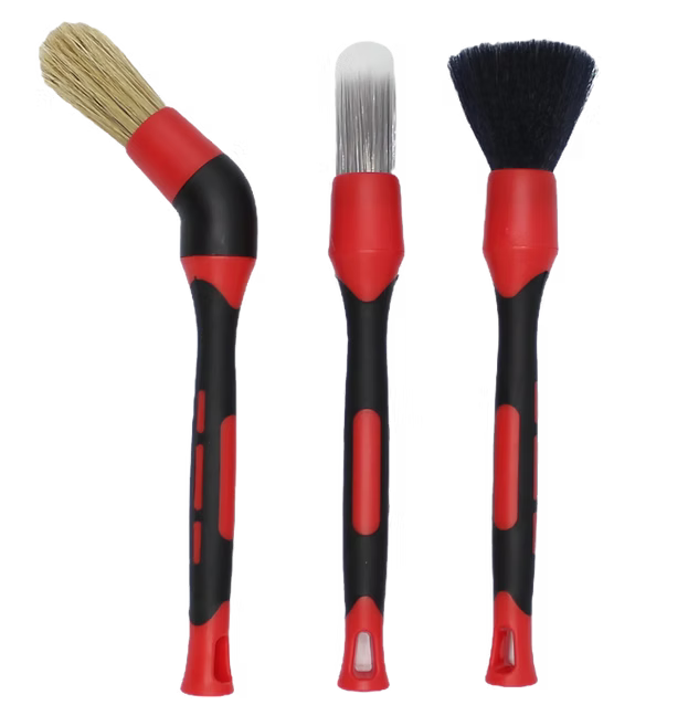 Lot de 3 Pinceaux de Nettoyage Automobile